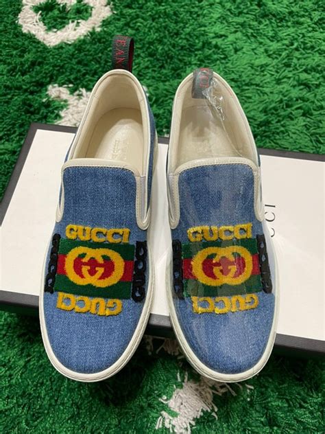 gucci shoes im making gucci moves|gucci denim slip on.